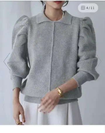 [ 완판템 ] GIRL 턱 슬리브 카라 부착 니트 풀오버