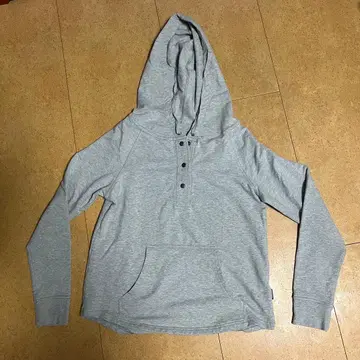 그레이 후드 부착 캐주얼 후드티