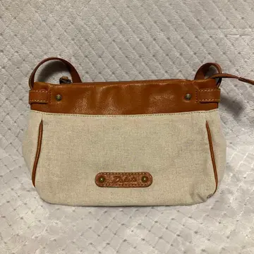 다코타 린넨 캔버스 가죽 숄더백