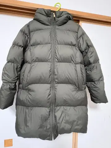 CINELLI 올리브 그린 롱 다운 자켓 여성용 L