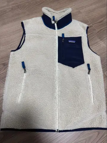 patagonia 플리스 베스트 M 사이즈 크림/네이비