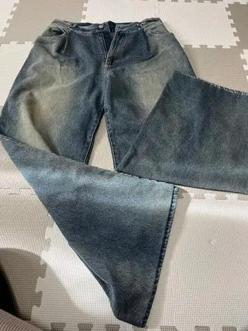 Chico 하트 프린트 박스 와이드 데님 팬츠 여성용