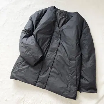 23구 빅 사이즈 46 ADS 다운 숏코트 노카라 블랙