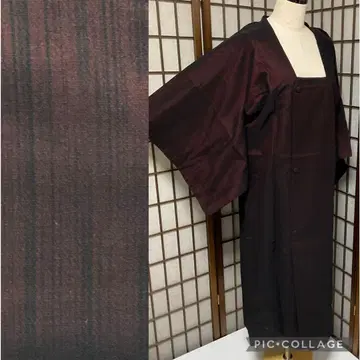 C84 순수 실크 겨울용 벨벳 린나 코트 롱 숄 포함 컨디션 최상 기모노