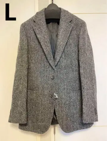 [ SALE ] 해리스 트위드 테일러드 자켓 그레이 헤링본 L