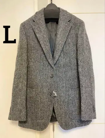 [ SALE ] 해리스 트위드 테일러드 자켓 그레이 헤링본 L