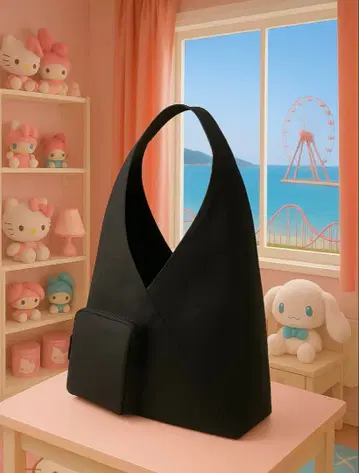 [ 택 포함 새상품, 주름 있음 ] 무인양품 발수 원 숄더백 블랙 토트백