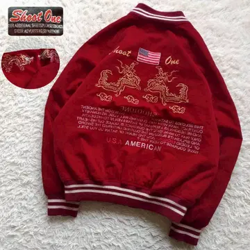 Shoot One 90s 벨벳 벨로아 성조기 승룡 스카잔 레드