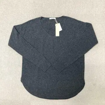 새상품 LASUD 니트 긴팔 V넥 다크 그레이 M 사이즈 여성용