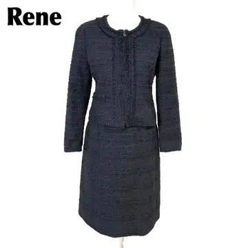 [ 새상품급 ] Rene 스커트 셋업 36 다크 네이비 트위드