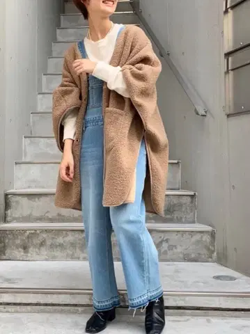 [ 새상품급 ] CiaopanicTYPY 보아 플리스 리버서블 판초 코트