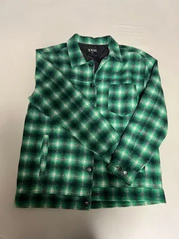 XXIII 그린 체크 플란넬 자켓