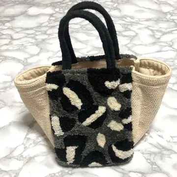 새상품급 Lilas Campbell 레오파드 무늬 카모플라쥬 토트백