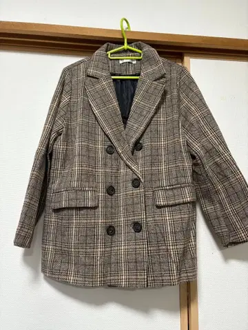 체크 무늬 더블 브레스트 자켓 fifth 여성용 미사용