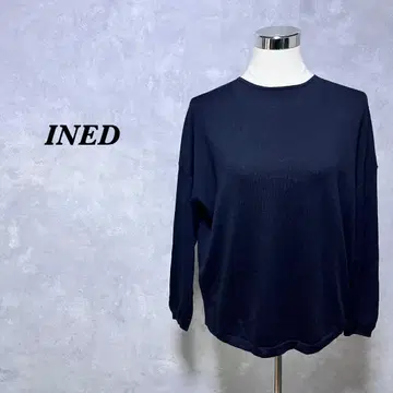 INED 이네드 니트 스웨터 울 100% 블랙 M 4846N