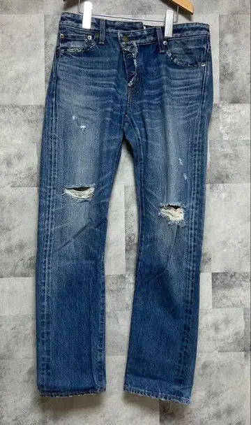 새상품 미사용 택 포함 언그리드 데미지 청바지 데님 데미지 가공