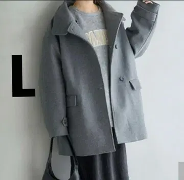 다나카 리나 시마무라 mysa closet 스탠드 숏코트 그레이