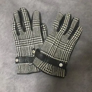 LOVELESS 하운드투스 체크 패턴 장갑 스마트폰 대응 램 가죽