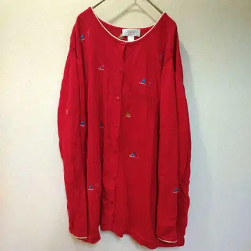 CJ Banks 빨간색 자수 가디건 [ 3X ] 스케이트 빅 귀여운 면