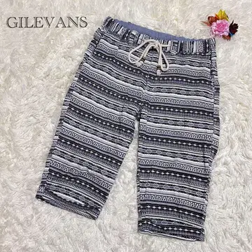 GILEVANS 에스닉 패턴 하프 팬츠 허리밴딩 M 리조트 여행