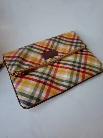 아놀드 파머 클러치백 체크 베이지