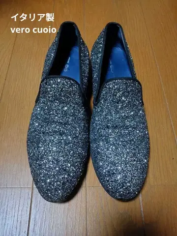 이탈리아제 vero cuoio 블랙 x 실버 글리터 사이즈 41