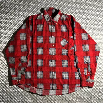 80s 빈티지 좋은 배색 프리넬 체크 셔츠 USA