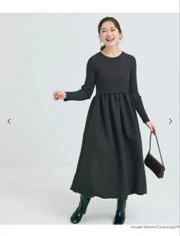 coca 벌룬 스커트 드레스 차콜 L