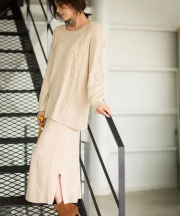 &. NOSTALGIA [ erinco님 콜라보 ] 케이블 니트 셋업