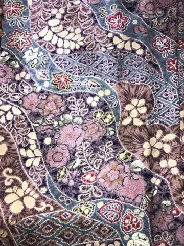 코몬 기모노 보라색 계열 미니 꽃무늬