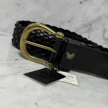 새상품 미사용 ANNA SUI 안나수이 벨트 천연 가죽 가죽 뜨개질 블랙