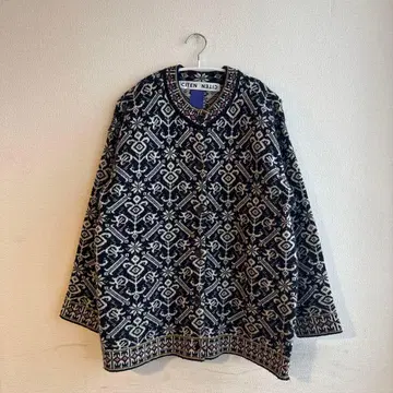 CITEN 기하학 패턴 가디건 네이비