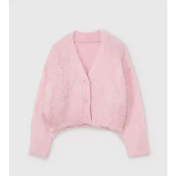 eimy istoire 샤기 니트 가디건 핑크