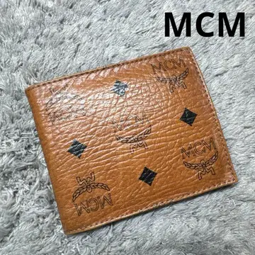 MCM 접이식 지갑 가죽 브라운