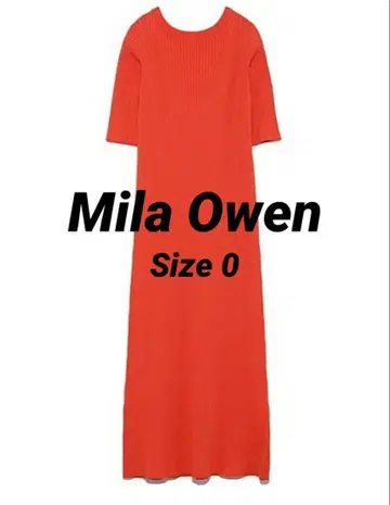 등 트임 반팔 리브 니트 Mila Owen (미라 오웬) 원피스 오렌지