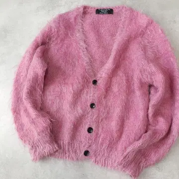 새상품급 RNA 아르엔에이 모헤어 혼방 샤기 니트 가디건 핑크