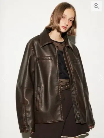 MICHIXSLY 다크 브라운 페이크 자켓 새상품급