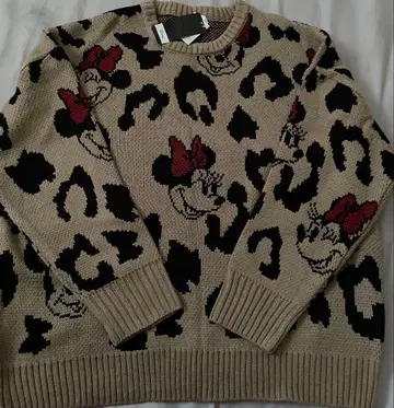 미니 마우스 레오파드 무늬 스웨터