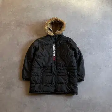 00s y2k archive AVIREX fur patch jacket