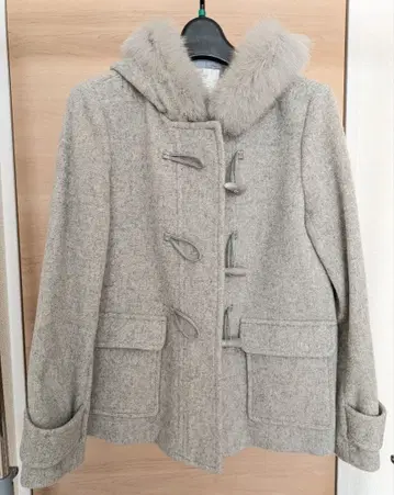 그레이 더플 코트 퍼 포함