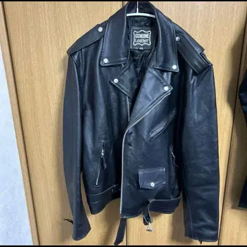 더블 라이더 자켓 천연 가죽 블랙