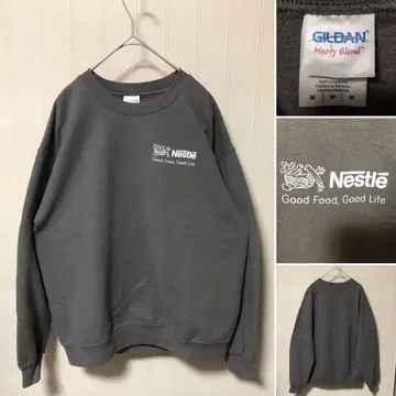 NESTLE 네슬레 기업 로고 속기모 맨투맨 그레이 M 길단