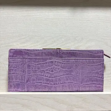 퍼플 크로커다일 패턴 장지갑