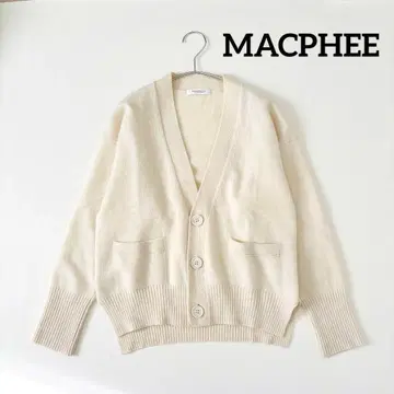 새상품급 투모로우랜드 MACPHE 라무 캐시미어 V넥 가디건 화이트