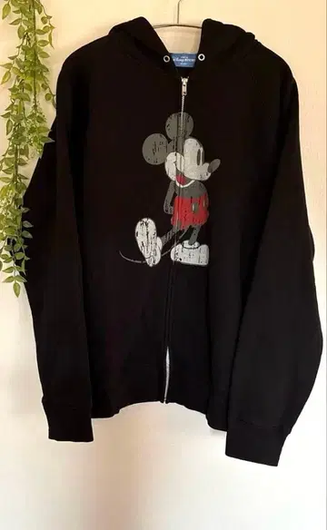 새상품급 도쿄 디즈니 리조트 한정판 미키마우스 귀 달린 후드티 블랙