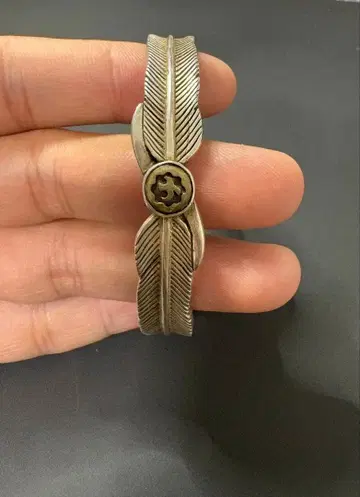 [ 실버 925 각인 페더 디자인 뱅글 ]