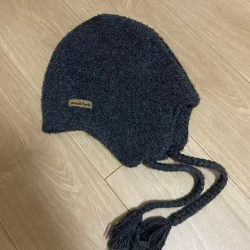mont-bell 그레이 니트 모자 귀도리 포함