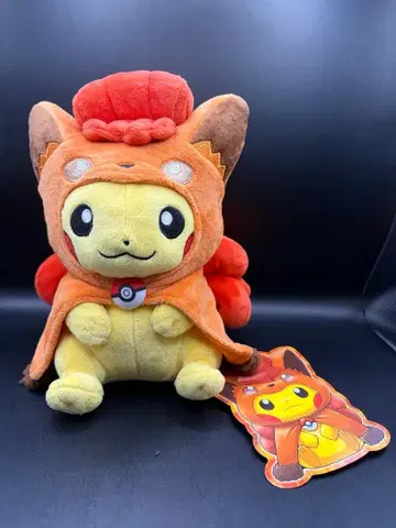 [택 포함/레어템] 포켓몬 로콘 판초의 피카츄 봉제 인형