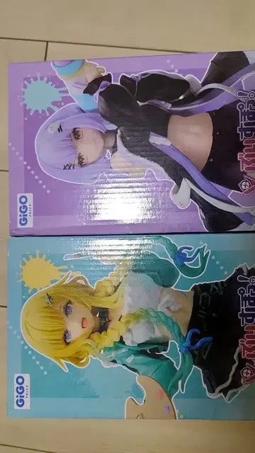 GIGO 피규어 2체 세트 보라색 파랑