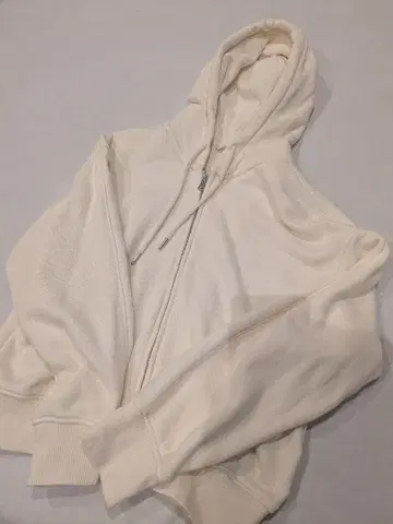 ZARA 화이트 집업 후드티 S